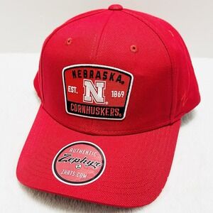 Zephyr Nebraska Cornhuskers Logo Patch Hat Cap Adjustable‎ Snapback Red NCAA